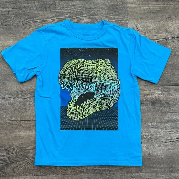 Children's Place BUNDLE (4) Boy's Medium 7/8 Shark/Dino/Basketball Graphic Tees - Picture 8 of 13